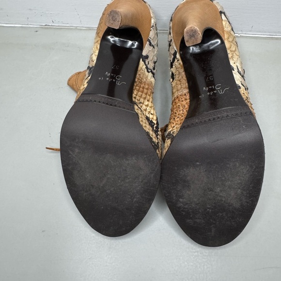 Limited Edition Mimosa Leopard & Beige Leather Booties – Size 7 – Made in Italy - Picture 11 of 17